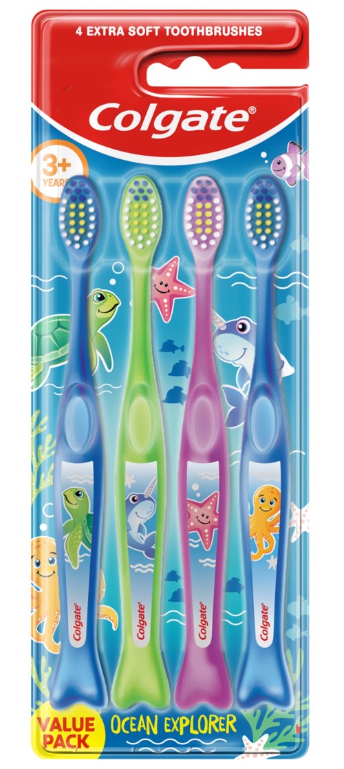 Colgate Colgate Toothbrush Kids Ocean Explorer 3+ 4-pack