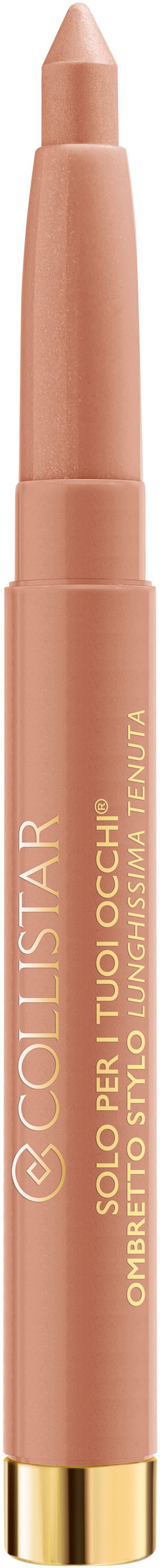 A nude-värinen eyeliner kynä, jossa kultaiset yksityiskohdat ja italialainen teksti sivulla.