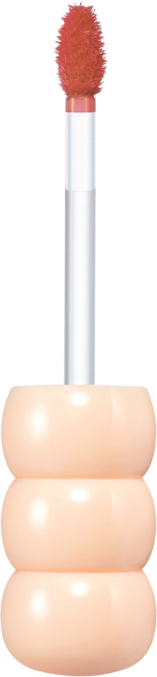 Een make-up applicator met een kwast en drie ronde containers onderaan.