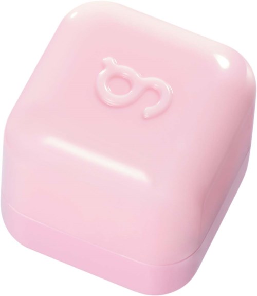 Een roze, vierkante case met een slot-symbool erop, ziet zacht en glad uit.