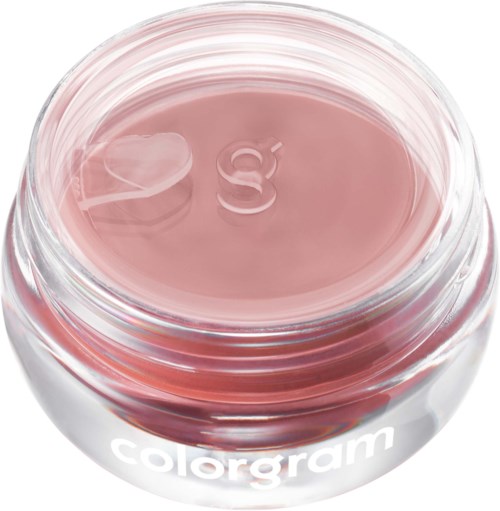 Een kleine ronde container met roze crème erin, gemarkeerd colorgam.