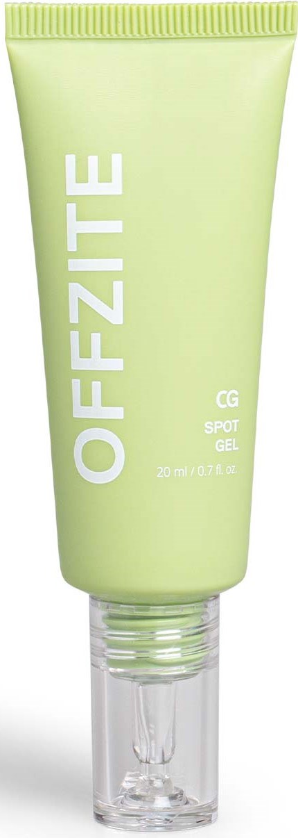 Groene tube met 'OFFZITE' en doorzichtige dop, bevat gel, 20 ml.