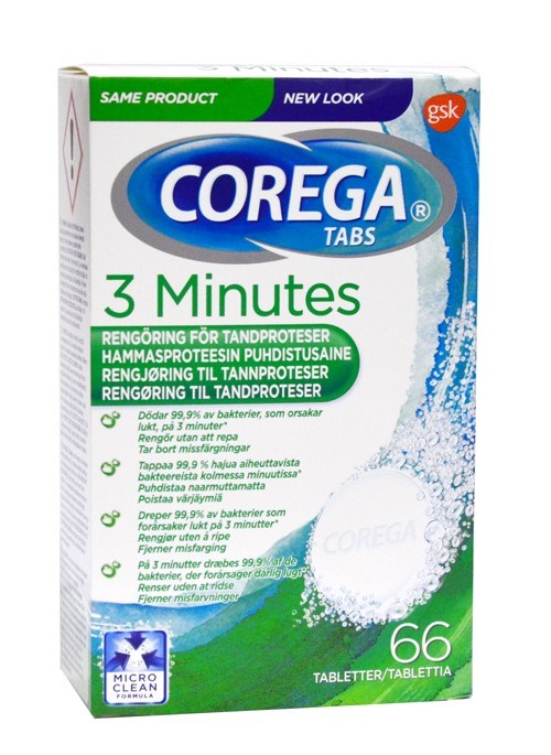 Corega Tabs 3minutes 66 tabletter