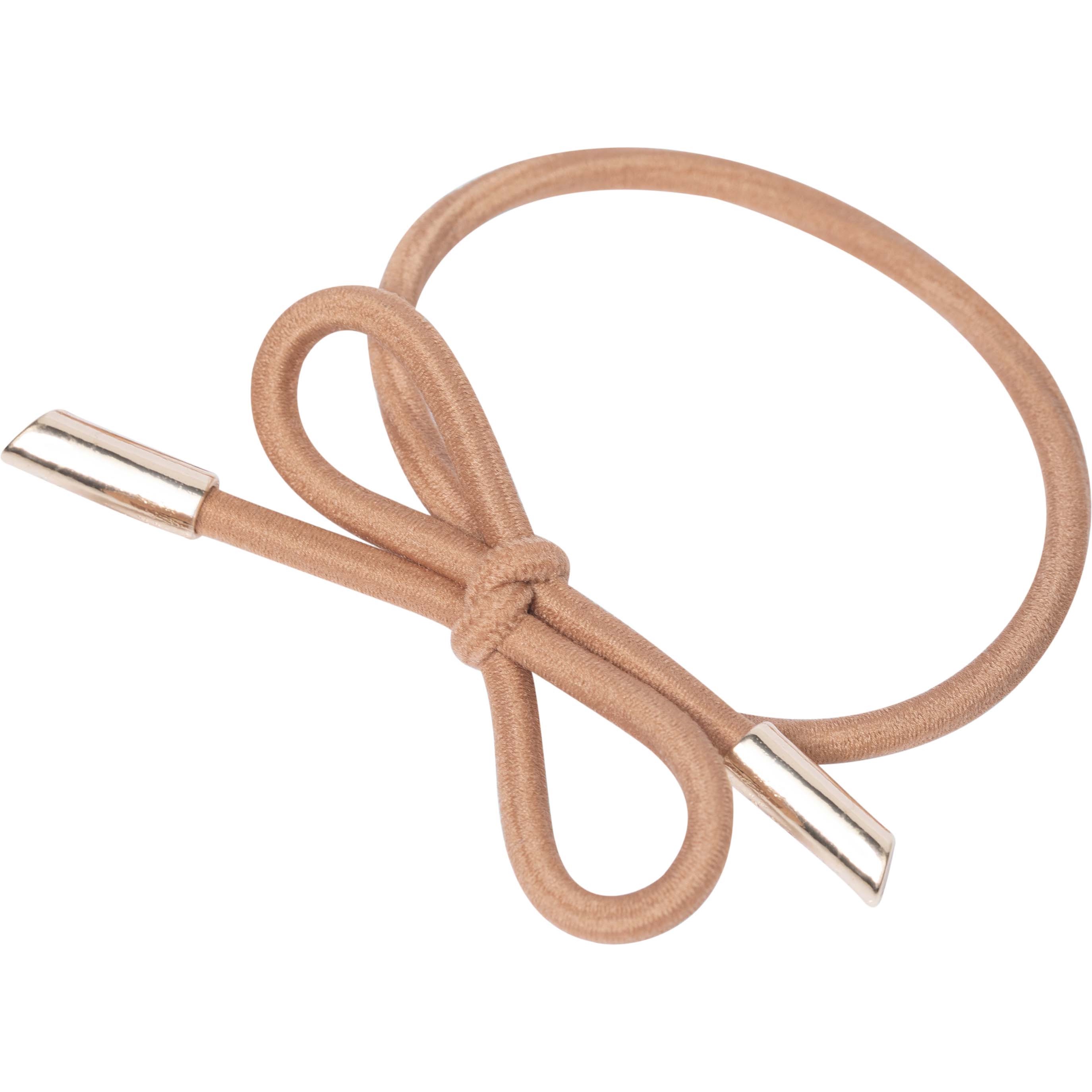 Corinne Hair Tie Bow Metal Plain Camel