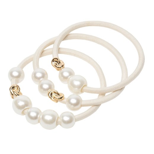 Corinne Hair Tie Pearls 3 Pack