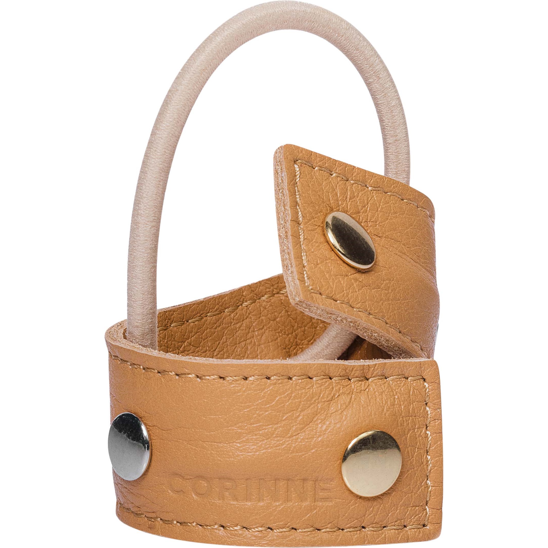 Corinne Leather Band Short Bendable Rivets Camel/Silver&Gold Rive