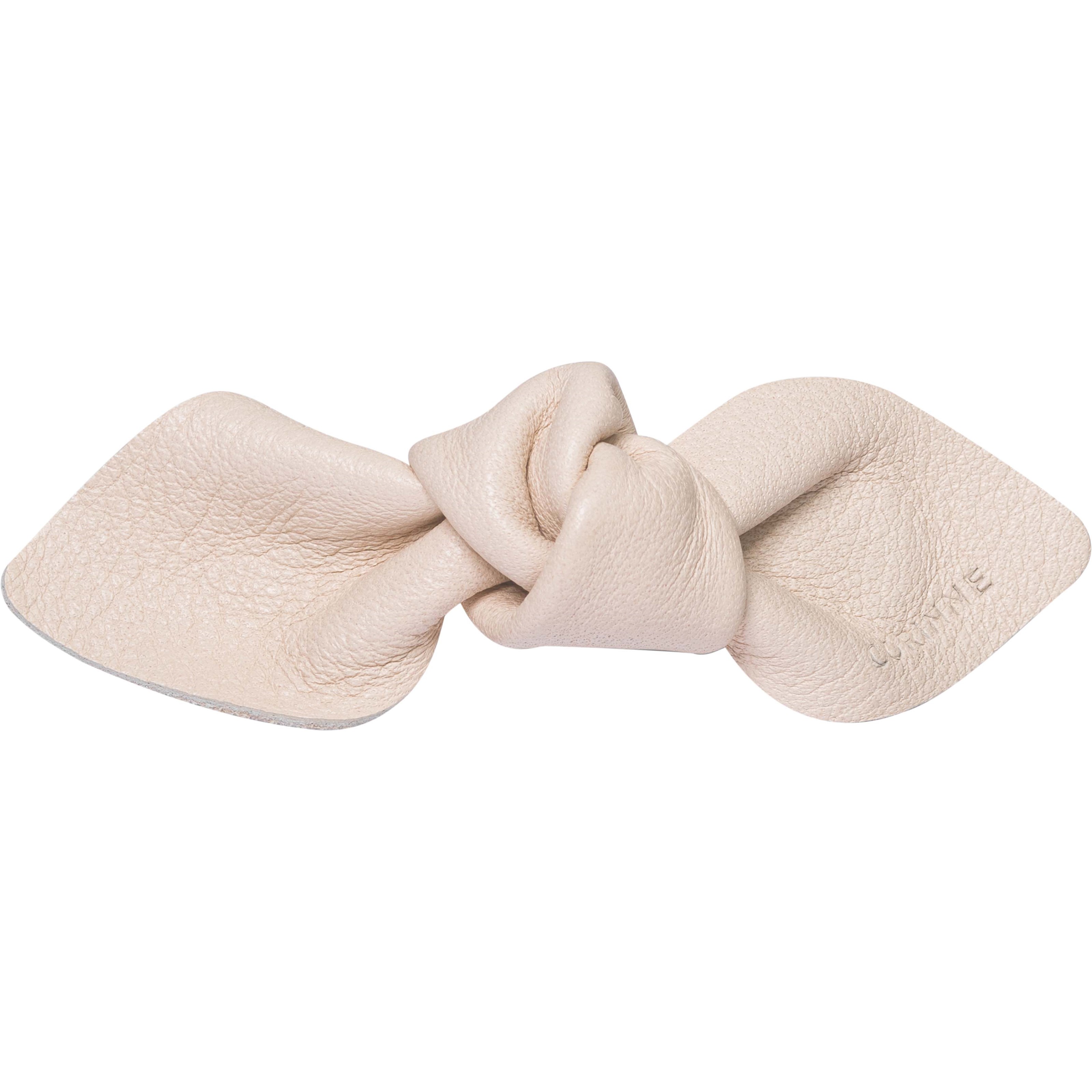 Corinne Leather Bow Big On Hair Clip Cream
