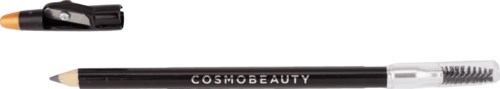 En sort makeup-pen med mærket 'COSMO BEAUTY' og aftagelig beskyttelse, ligger vandret.