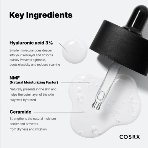 Сыворотка для лица COSRX The Hyaluronic Acid 3 Serum увлажняющая, с гиалуроновой кислотой и церамидами, 20 мл — фото 4
