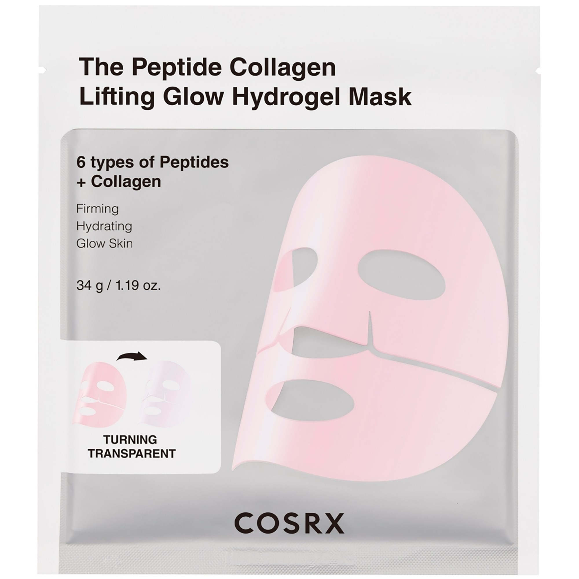 COSRX The Peptide Collagen Lifting Glow Hydrogel Mask 3 stk billede