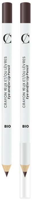 Two white pens with black caps and writing on them, labeled in French. They are for makeup or cosmetic use.