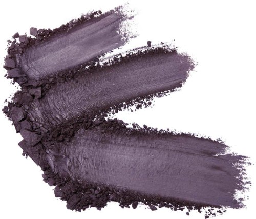 Three strokes of purple makeup or eyeshadow powder on a white background.