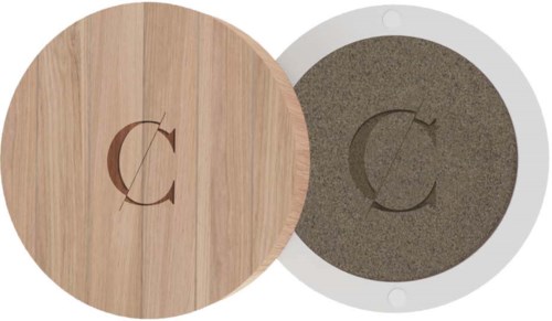 Round wooden and coasters with a letter C engraved in the center. The coaster is light wood, and the other is gray.