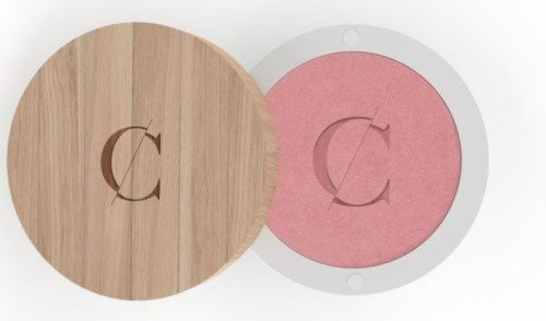 To sirkulære objekter, ett i tre og ett i rosa, med et utskåret bokstav 'C' i midten.