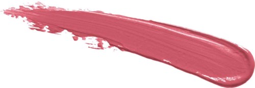 Ein Streifen rosa Lippenstift oder lippenstiftähnlichem Make-up auf weißem Hintergrund.