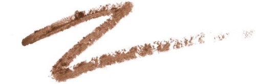 Ein brauner Make-up- oder Kosmetik-Teststrich mit einem großen, fetten schwarzen Streifen darüber. Der Streifen ist verwischt.