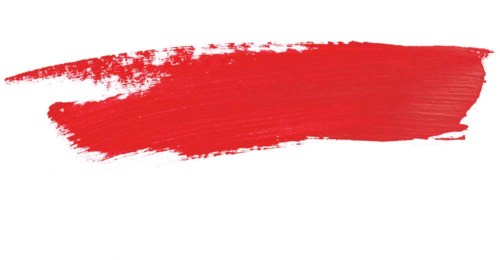 A red brush stroke on a white background with black borders at top and bottom.