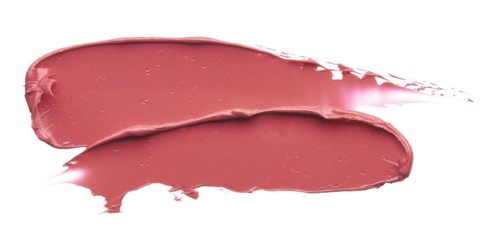 Två nyanser av rosa läppstift smutsade på en vit yta.