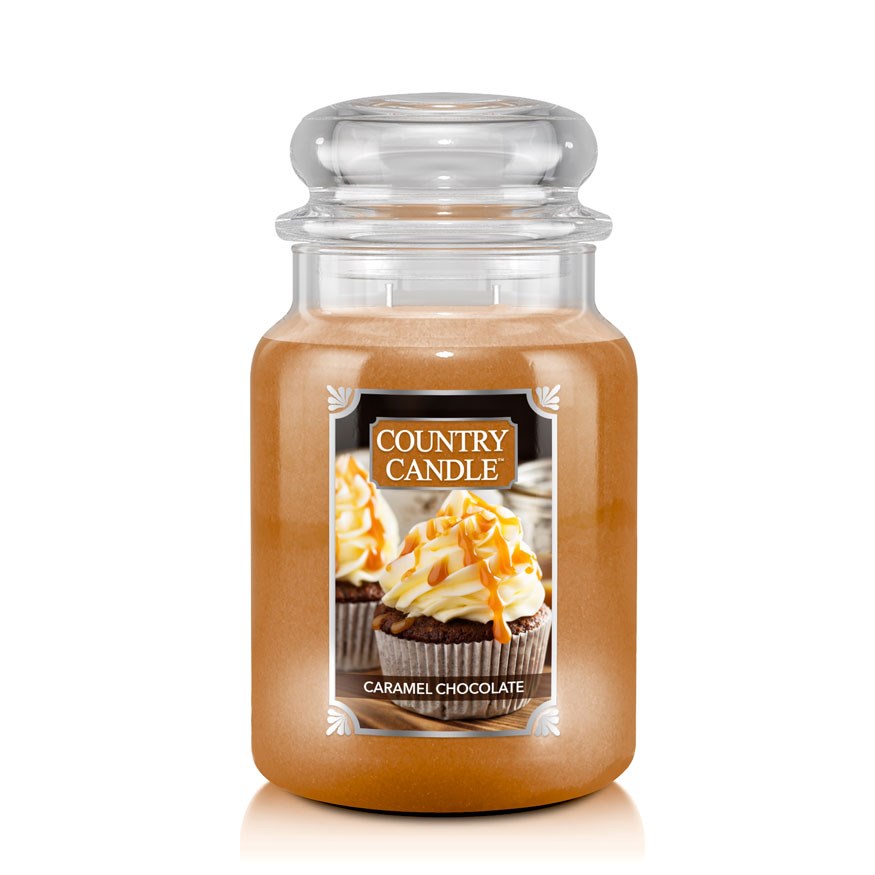 Läs mer om Country Candle Caramel Chocolate 2 Wick Large Jar 150 h