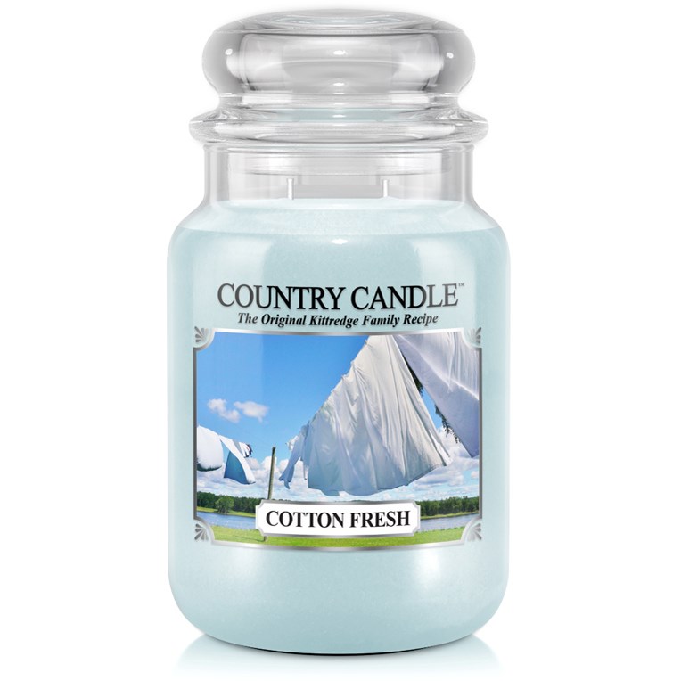 Läs mer om Country Candle Cotton Fresh 2 Wick Large Jar 150 h