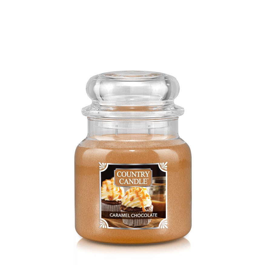 Country Candle Caramel Chocolate 2 Wick Medium Jar 75 h