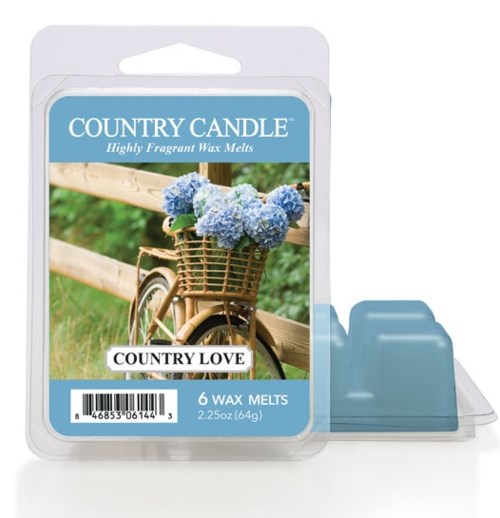 Vaxdukar med temat country love, med en cykel och blommor i korgen på förpackningen.