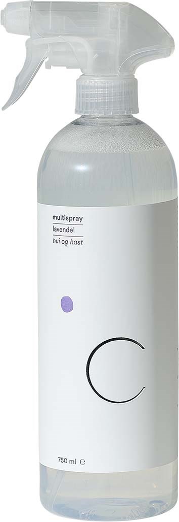 Butelka sprayu oznaczona 'multispray' z zapachem lawendy i pojemnością 150 ml.
