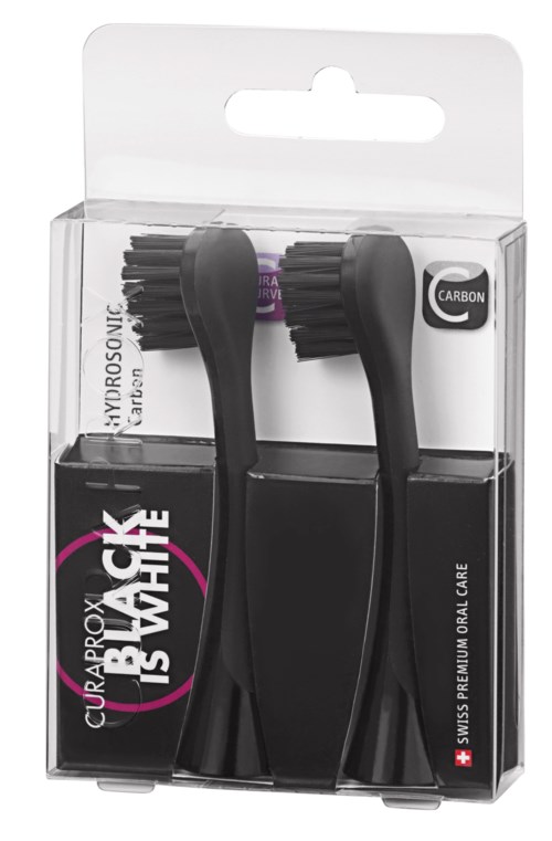 Curaprox Black is White Refillborstar Carbon 2-pack