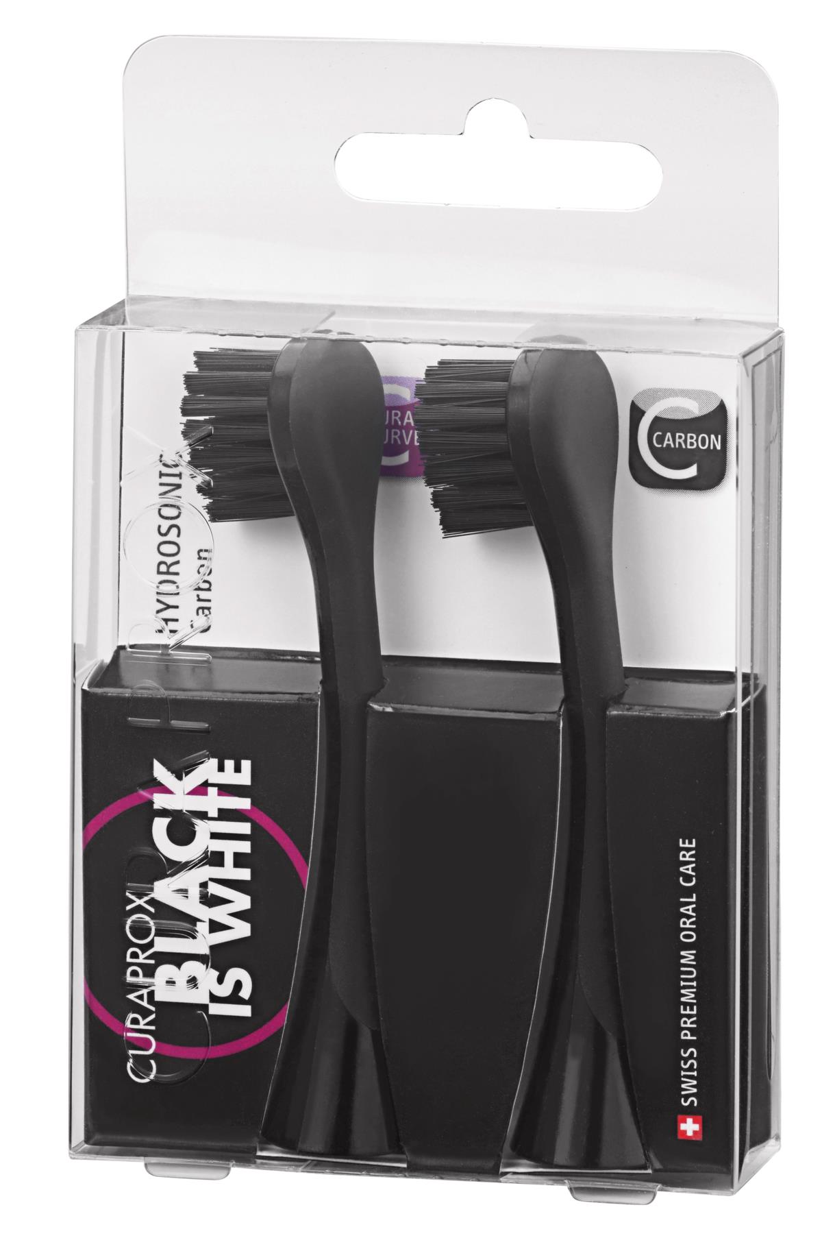 Curaprox Black is White Refillborstar Carbon 2-pack
