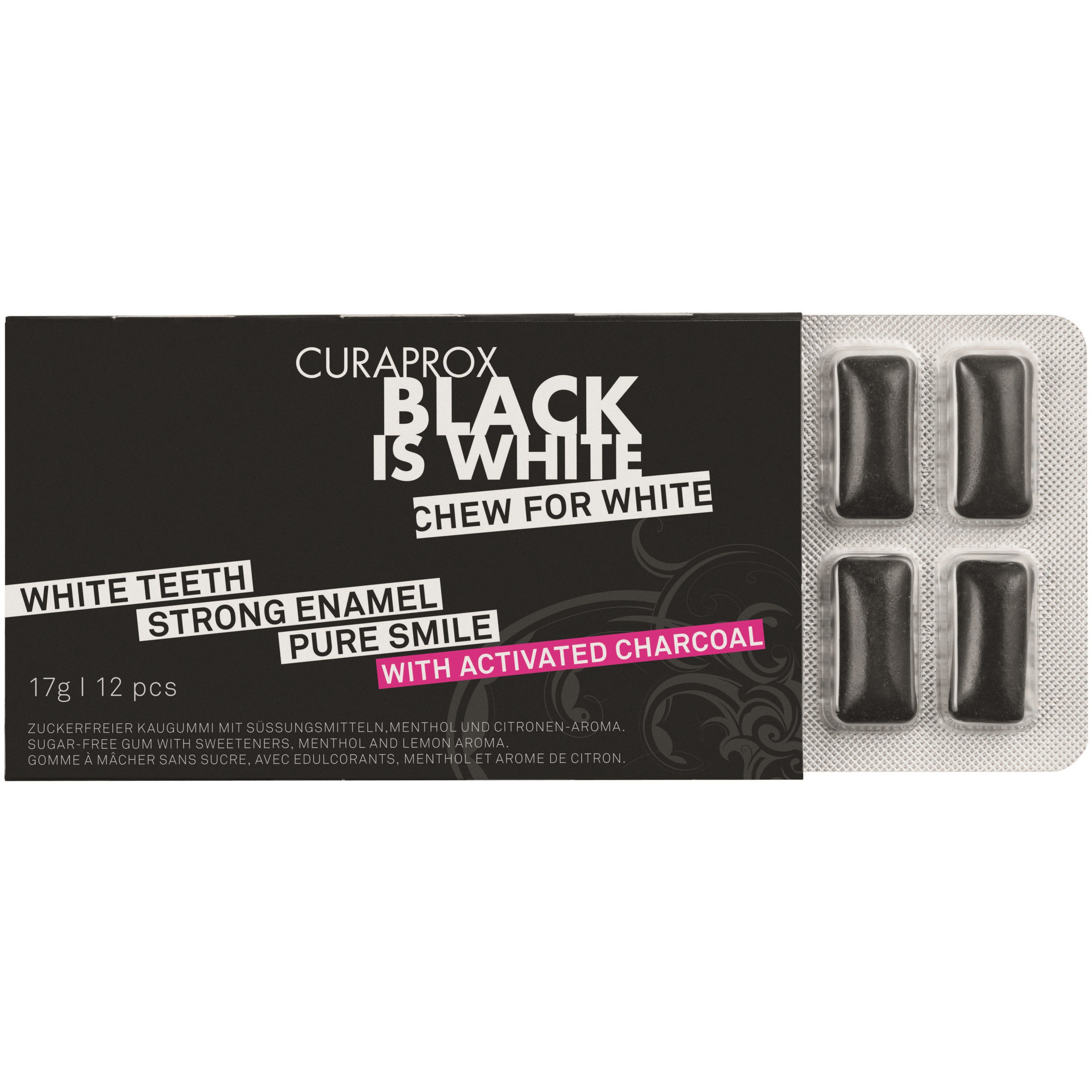 Läs mer om Curaprox White Is Black Black Is White ToGo Tuggummi 12-pack