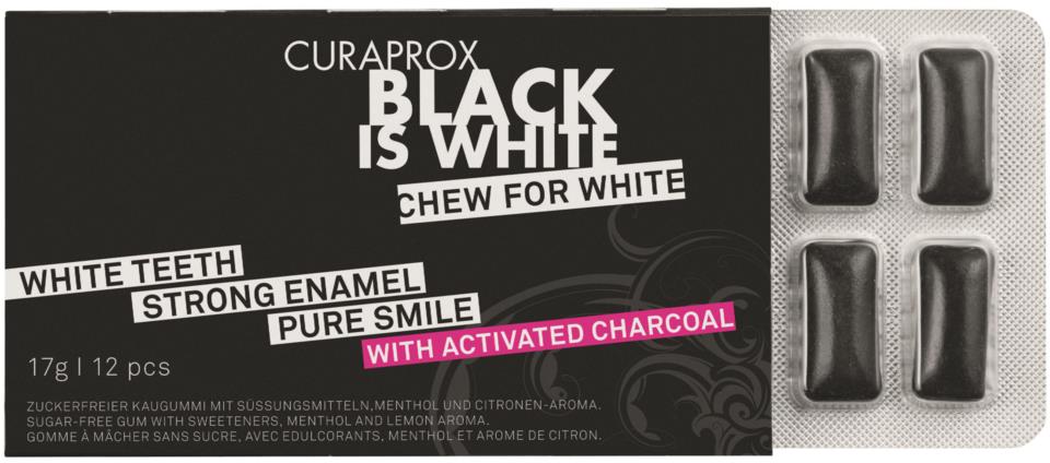 Curaprox Black Is White ToGo Tuggummi 12-pack