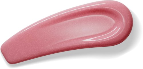 Roze nagellak op een gebogen, ovale vorm met een glanzende afwerking.