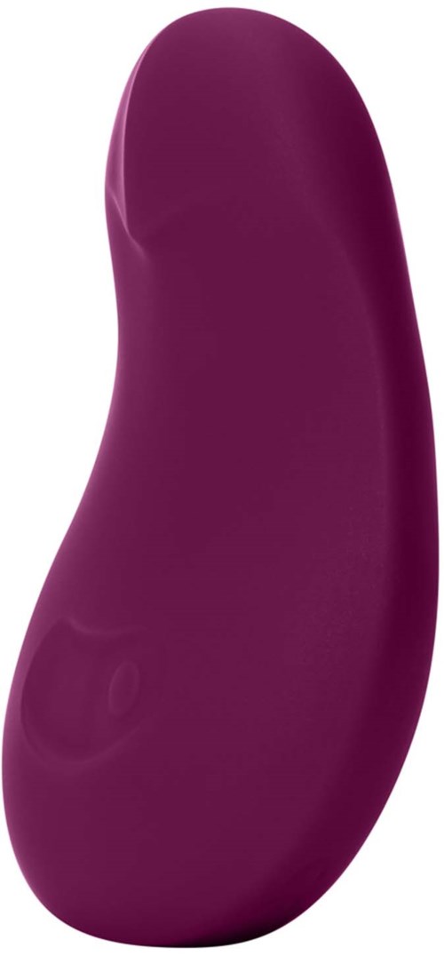 A large purple, smooth, bean-shaped object with a rounded top and wider bottom, no markings or text.