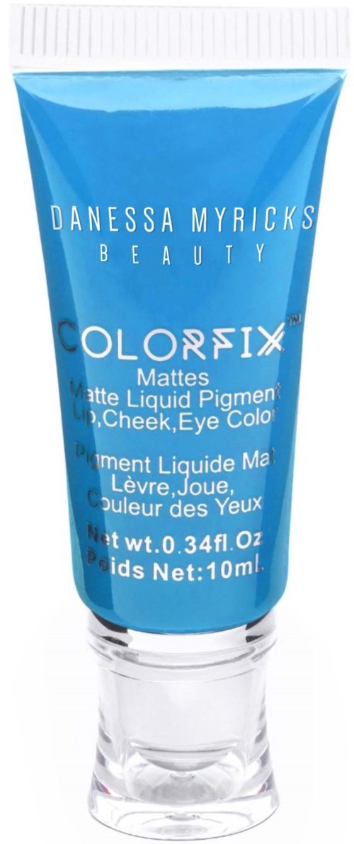 Niebieska tubka Danessa Myricks Beauty ColorFix matowy pigment w płynie do ust, policzków i oczu. 10 ml netto.