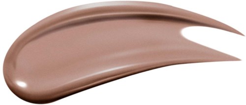 Beige-hintainen meikkituote, levitetään siveltimellä, näyttää kermaiselta ja sileältä.