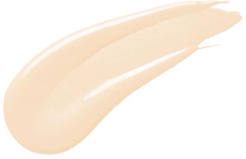 A beige, creamy brush stroke on a white background.