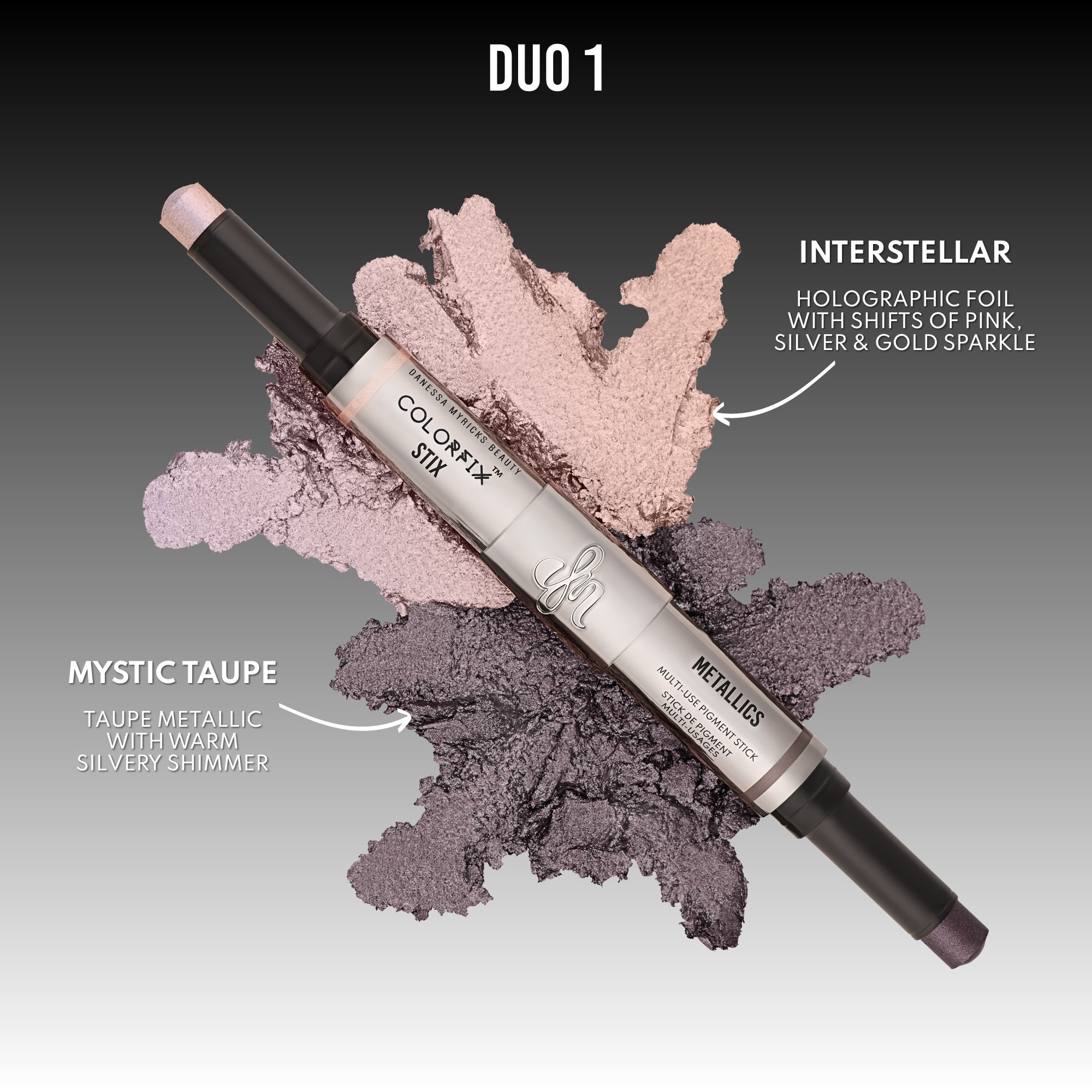 Danessa Myricks Beauty Colorfix Stix Duo 1 Interstellar/Mystic Taupe (obrázok 9)