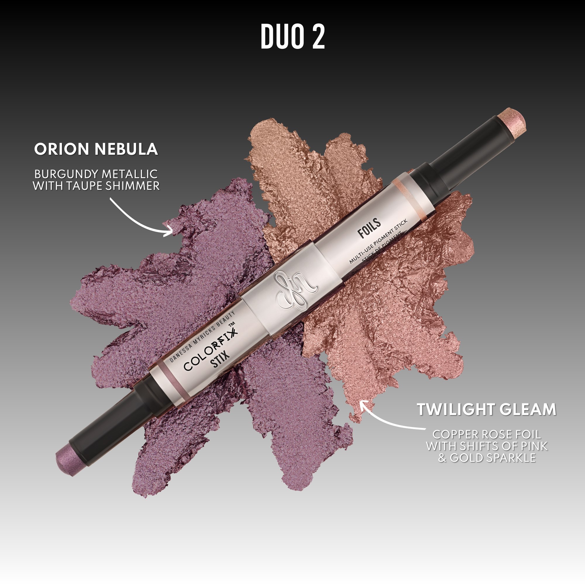 Danessa Myricks Beauty Colorfix Stix Duo 2 Orion Nebula/Twilight Gleam (obrázok 9)