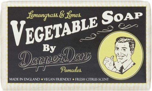 Grönsaks tvål av Dapper Dan, citrussmakande, vegansk, tillverkad i England, med en retro etikett.