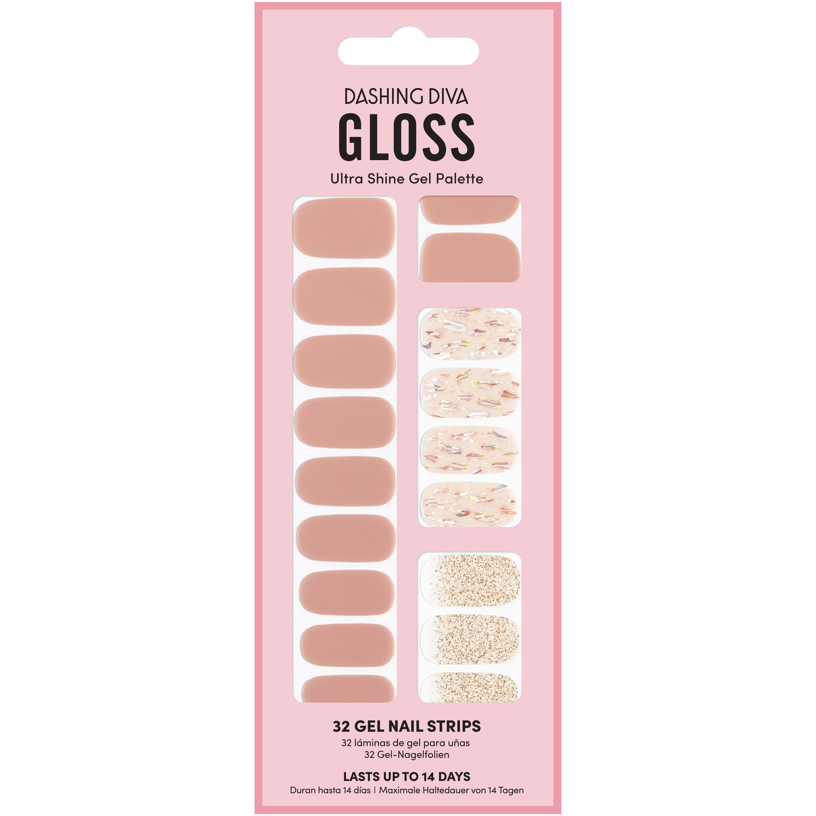 Dashing Diva Gloss Palette Gel Nail Strips Shyly Blushing