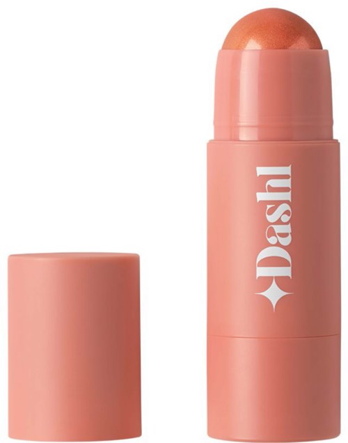 A peach-colored stick with the word "Dash" and a star symbol on it, likely a cosmetic product.