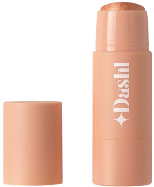 En beige stiftliknande behållare med ordet 'Dash' på och ett lock bredvid.