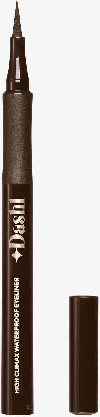 A black liquid eyeliner pen with a pointed brush tip, labeled 'Dash' and 'High Quality Waterproof Eyeliner.'