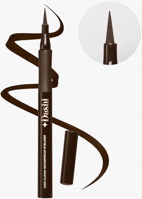 Eyeliner pen with a pointed tip and a black cap, designed for makeup application.