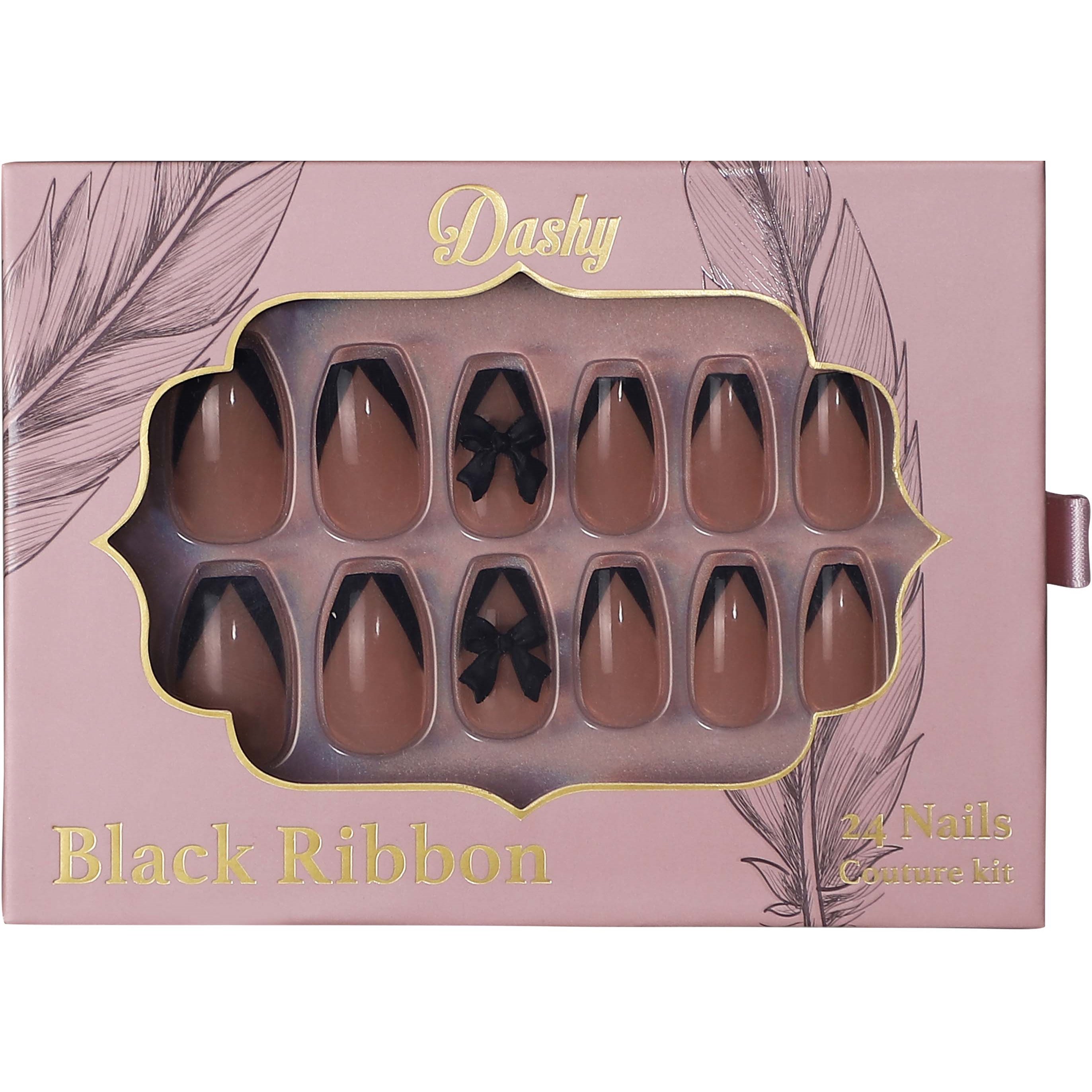Bilde av Dashy 24 Nails Couture Kit Black Ribbon