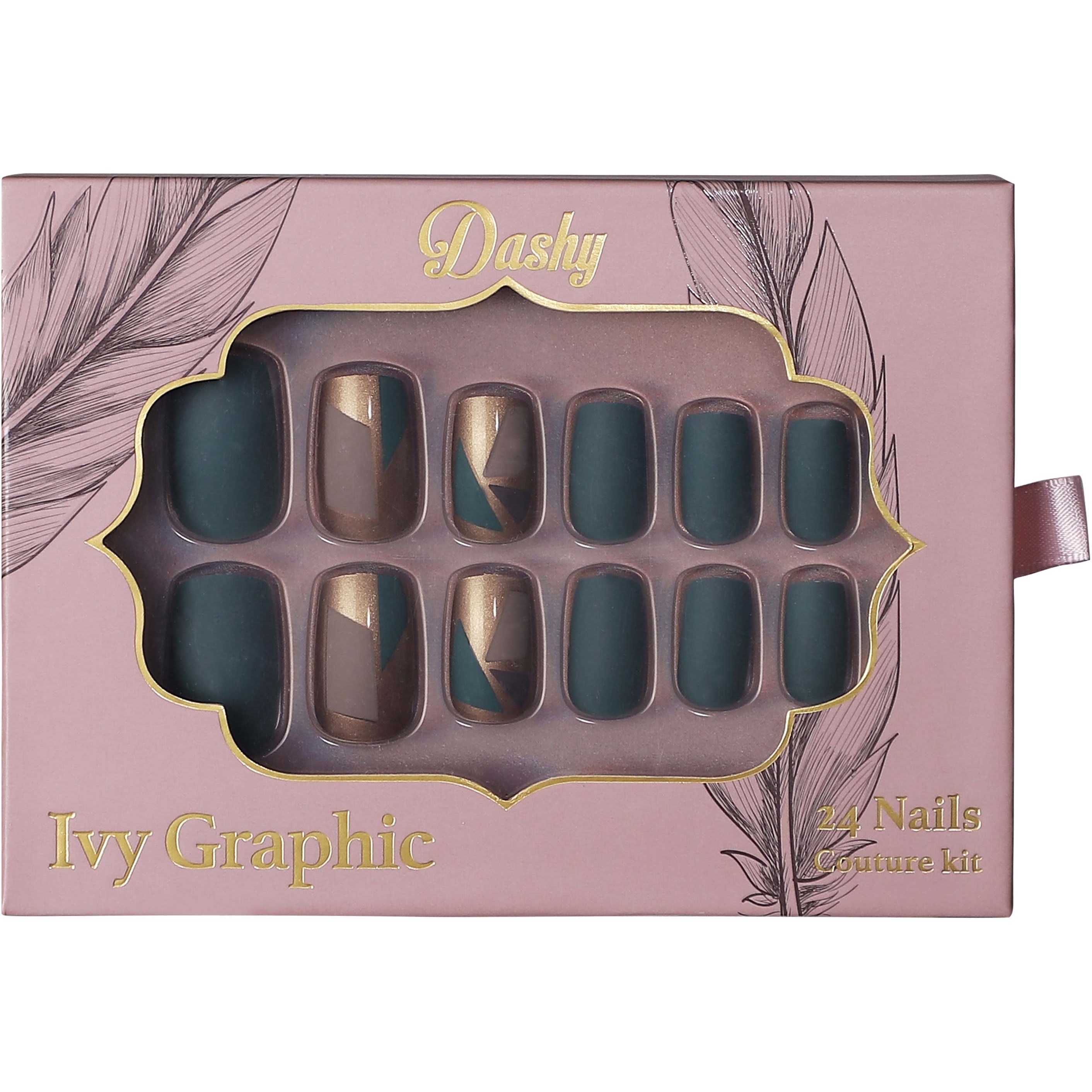 Läs mer om Dashy 24 Nails Couture Kit Ivy Graphic