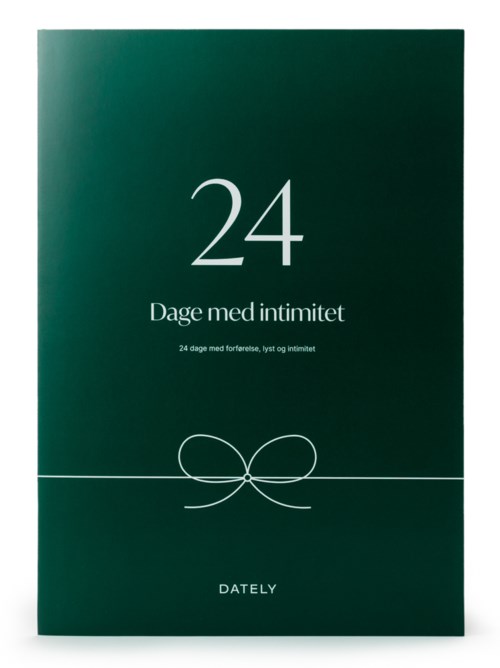Grönt bokomslag med stort '24' och titeln om dagar av intimitet, med en enkel rosettbild längst ner.