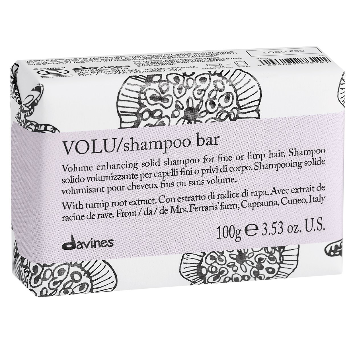 Läs mer om Davines Essential VOLU/shampoo bar 100 g
