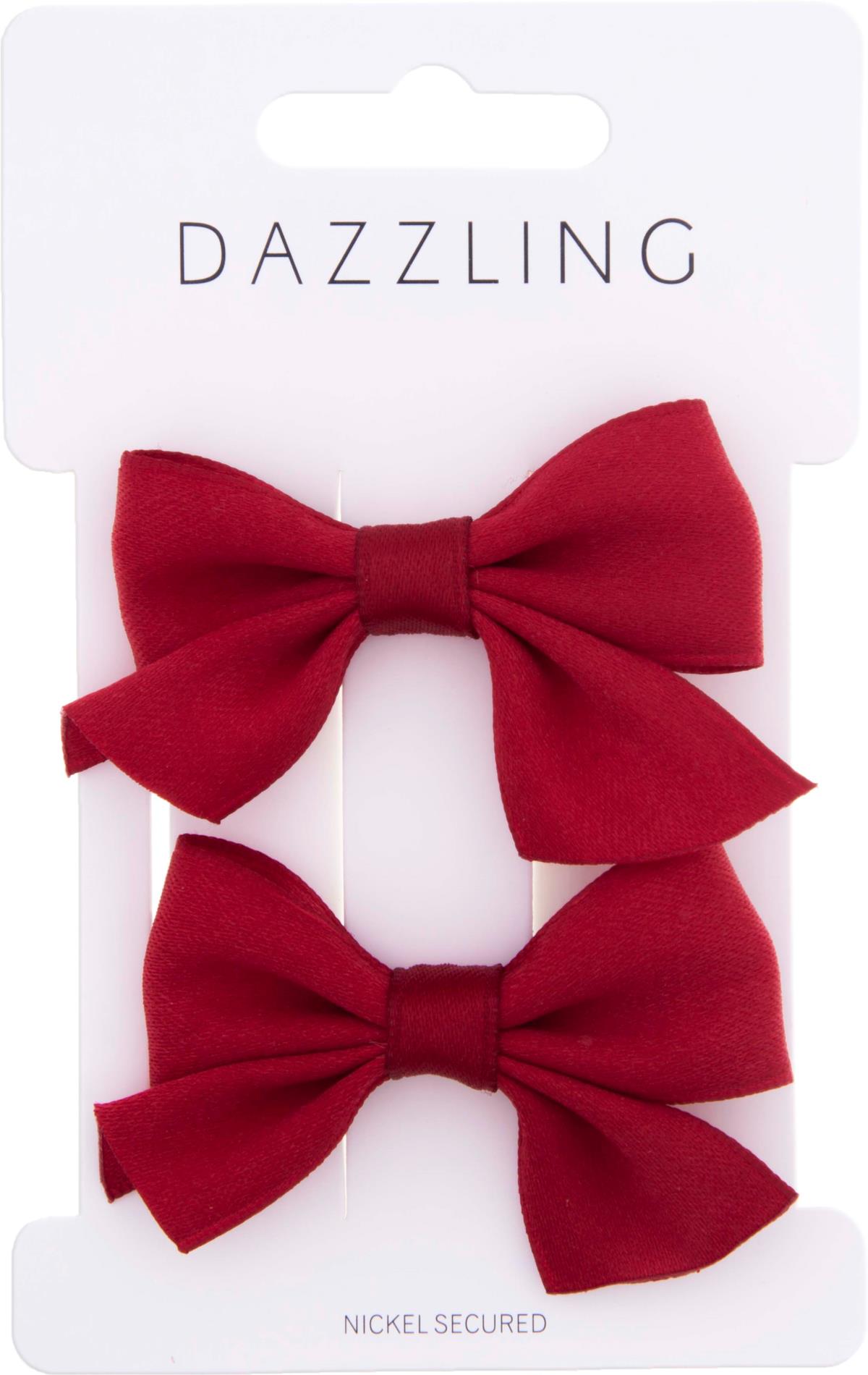 Dazzling Christmas Collection Bow Barrette 2-Pack Red | lyko.com