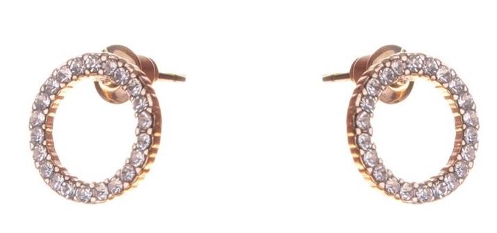 Dazzling Earrings Col Round Circles With Clear Crystals